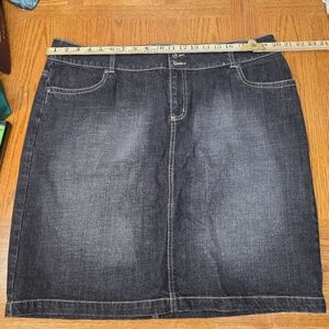 Liz & Co Charcoal Black Denim Pencil Skirt Women's Plus Size 18